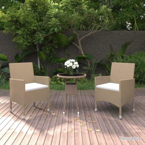 Mobilier  dner de jardin 3 pcs Rsine tresse Beige