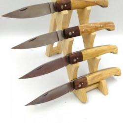 LOT DE 4 COUTEAUX DU BERGER  MANCHE BOIS D'olivier et palissandre 215