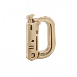 Mousqueton D-ring avec fixation pour passant M.O.L.L.E. TAN