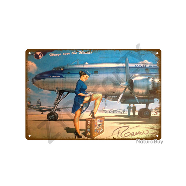 Affiche, poster vintage d'avion rtro pour dcoration, taille 20x30cm modle 2