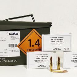 Munitions SAKO 300 AAC blackout 123 grains FMJ Boite de 20