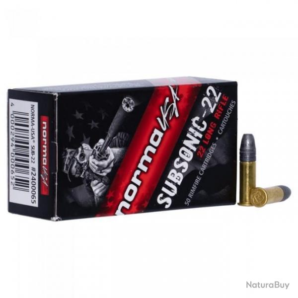 Cartouche NORMA Subsonic , Cal: 22lr. Lot de 500.