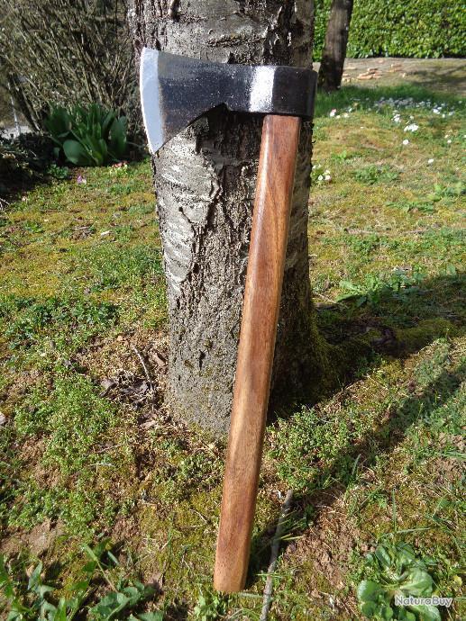 Hache Viking Décorative – Pour LARP, Cosplay Ou Décoration – Lame Acier, Manche Bois – 52 Cm Avec Étui