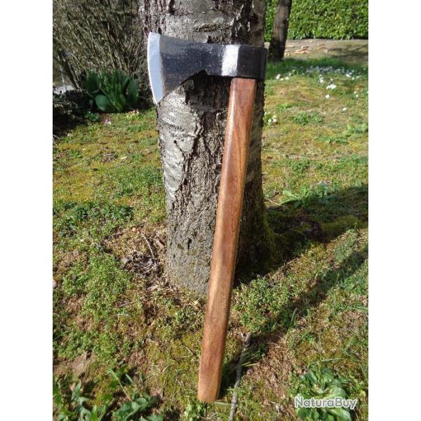 Hache De Viking Tomahawk Lame Acier Carbone Manche Bois PA88448