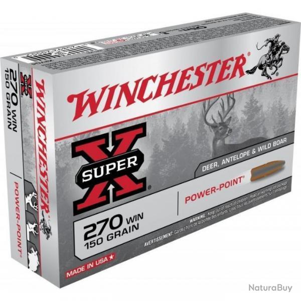 Balles Winchester Super X Power Point 270 Win. 150gr 9.7g par 20