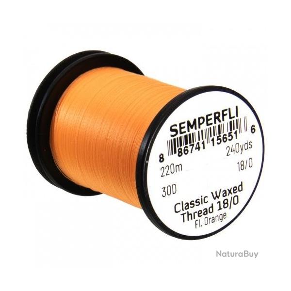 Fil cir classique 18/0 240 fl orange 18/0 Waxed Thread semperfli
