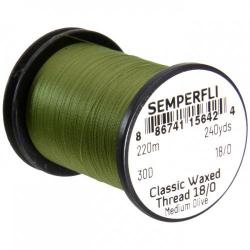 Fil ciré classique 18/0 240 médium olive 18/0 Waxed Thread semperfli