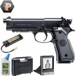 Pistolet Beretta M92 A1 billes 6mm électrique full auto +batterie+billes+mallette+porte cible+cibles