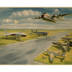 Affiche, poster vintage d'avion et de guerre pour décoration, taille 30x21cm modèle 1
