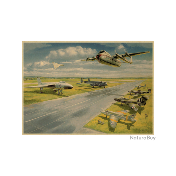 Affiche, poster vintage d'avion et de guerre pour dcoration, taille 30x21cm modle 1