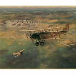Affiche, poster vintage d'avion et de guerre pour décoration, taille 30x21cm modèle 6