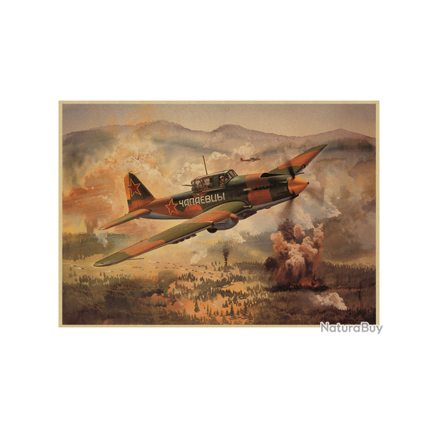 Affiche, poster vintage d'avion et de guerre pour dcoration, taille 30x21cm modle 7