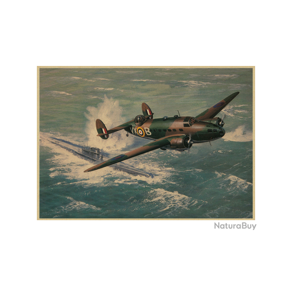 Affiche, poster vintage d'avion et de guerre pour dcoration, taille 30x21cm modle 8
