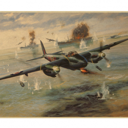 Affiche, poster vintage d'avion et de guerre pour décoration, taille 30x21cm modèle 10