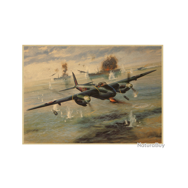 Affiche, poster vintage d'avion et de guerre pour dcoration, taille 30x21cm modle 10