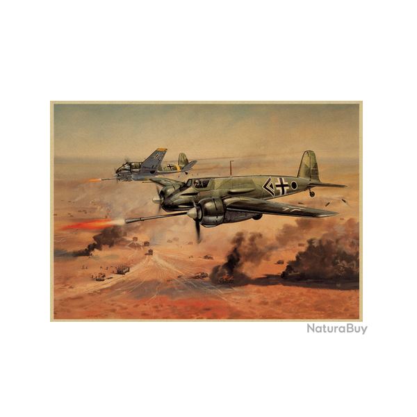 Affiche, poster vintage d'avion et de guerre pour dcoration, taille 30x21cm modle 11
