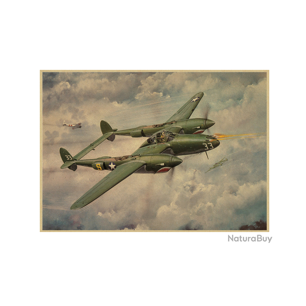 Affiche, poster vintage d'avion et de guerre pour dcoration, taille 30x21cm modle 12