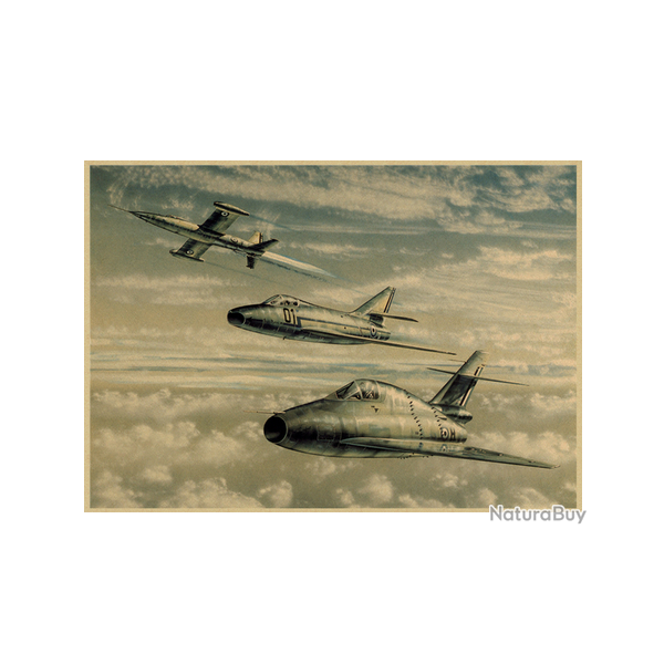 Affiche, poster vintage d'avion et de guerre pour dcoration, taille 30x21cm modle 14