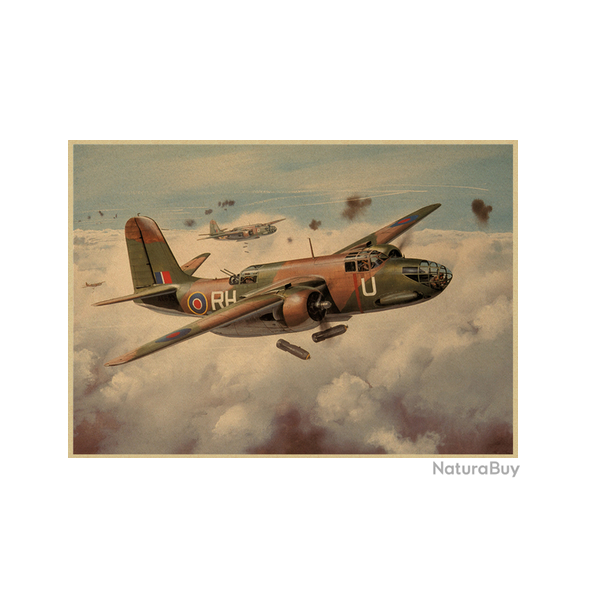 Affiche, poster vintage d'avion et de guerre pour dcoration, taille 30x21cm modle 15