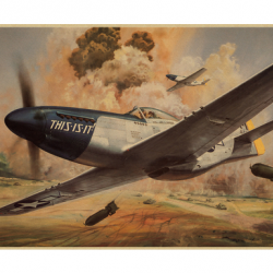 Affiche, poster vintage d'avion et de guerre pour décoration, taille 30x21cm modèle 16