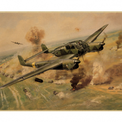 Affiche, poster vintage d'avion et de guerre pour décoration, taille 30x21cm modèle 18