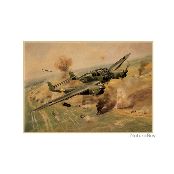 Affiche, poster vintage d'avion et de guerre pour dcoration, taille 30x21cm modle 18