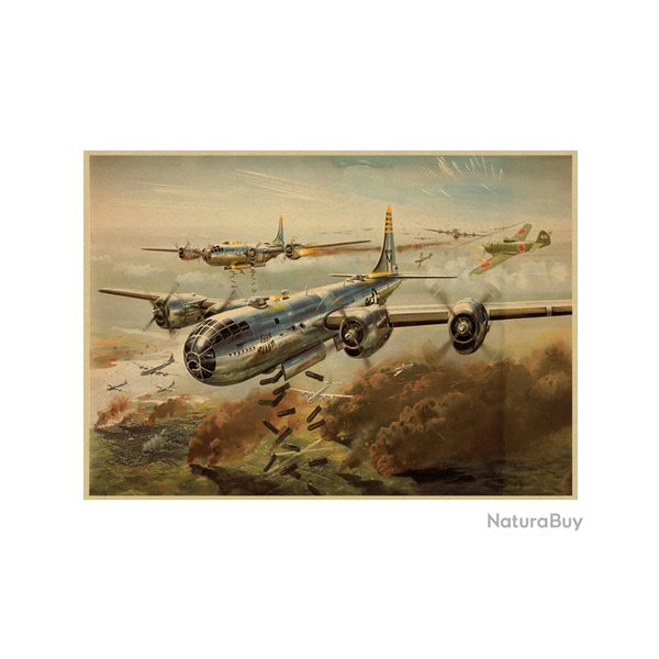 Affiche, poster vintage d'avion et de guerre pour dcoration, taille 30x21cm modle 19