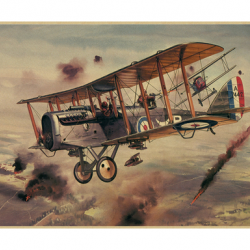 Affiche, poster vintage d'avion et de guerre pour décoration, taille 30x21cm modèle 21