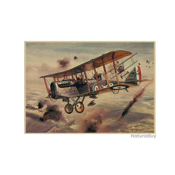Affiche, poster vintage d'avion et de guerre pour dcoration, taille 30x21cm modle 21
