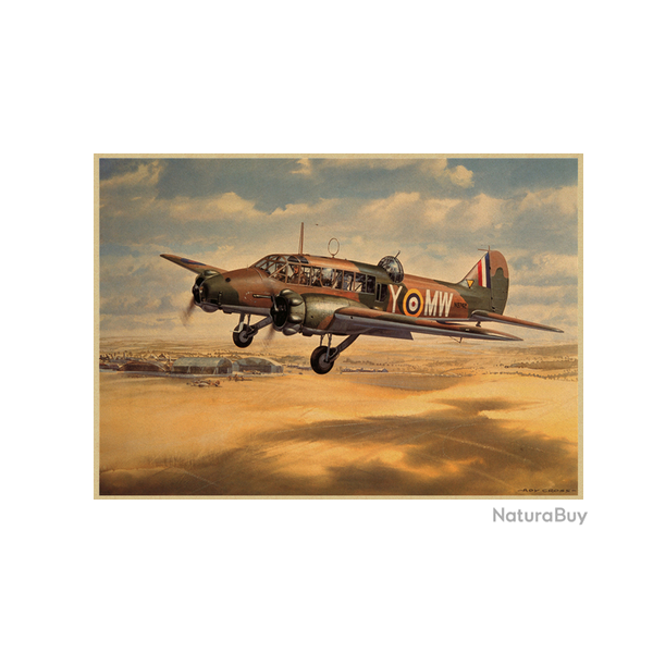 Affiche, poster vintage d'avion et de guerre pour dcoration, taille 30x21cm modle 26