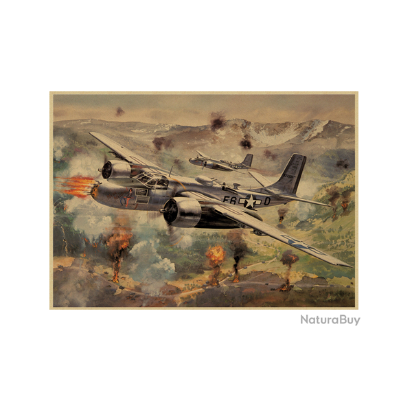 Affiche, poster vintage d'avion et de guerre pour dcoration, taille 30x21cm modle 27