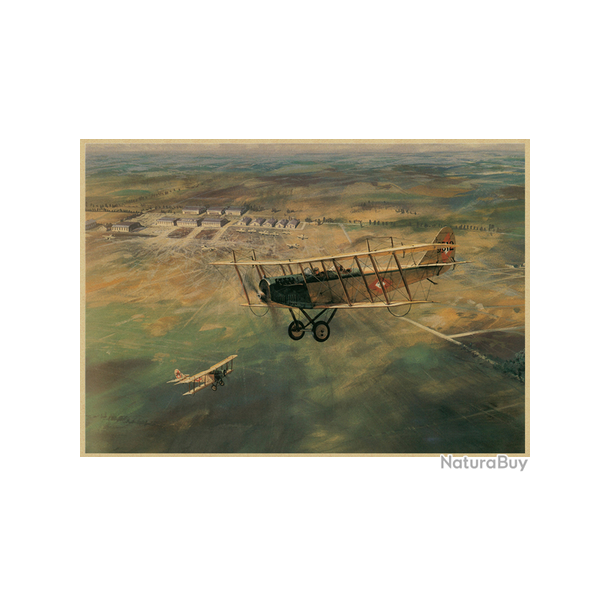 Affiche, poster vintage d'avion et de guerre pour dcoration, taille 42x30cm modle 6