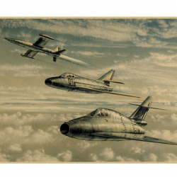 Affiche, poster vintage d'avion et de guerre pour décoration, taille 42x30cm modèle 14