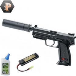 Pistolet HK USP tactical billes 6mm électrique full auto 0.5J + Billes + batterie