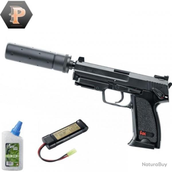 Pistolet HK USP tactical billes 6mm lectrique full auto 0.5J + Billes + batterie
