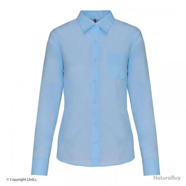 Chemisier femme manches longues BLEU CIEL