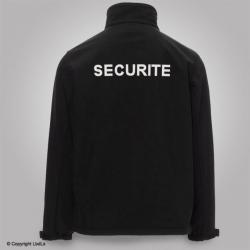 Softshell noir siglé SECURITE blanc noir total XXL