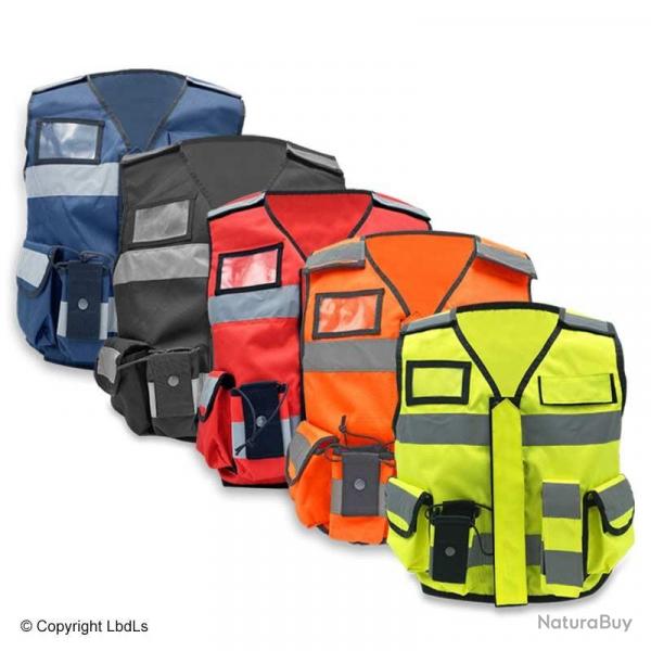 Gilet MULTIPOCKET haute visibilit personnalisable JAUNE rglable S  4XL