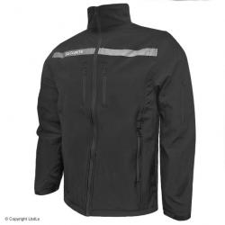 Softshell EXPERT 2.22 noir bande rétro SECURITE coeur blanc et dos rétro NOIR BANDE GRISE 2XL