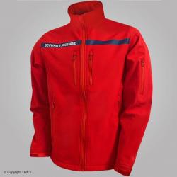 Softshell SSIAP 2.22 rouge bande marine SECURITE INCENDIE ROUGE BANDE MARINE XS
