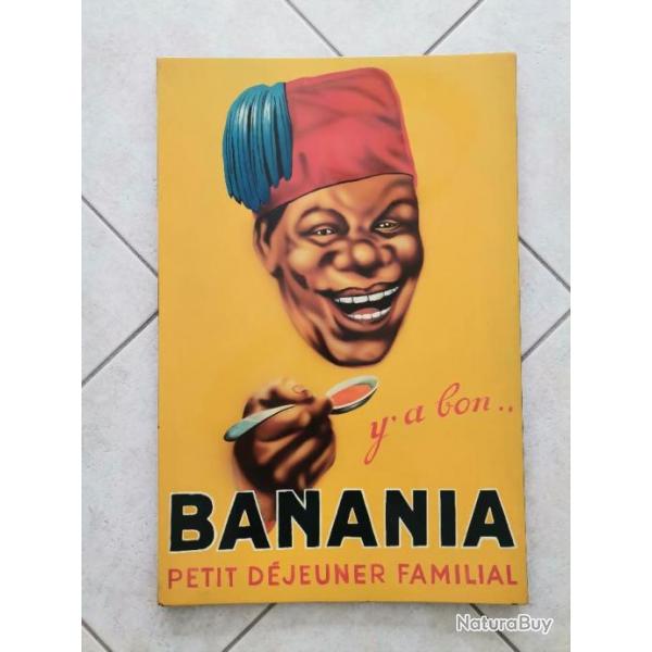 Tableau en bois Y'a bon Banania Cuisine Resto Dco