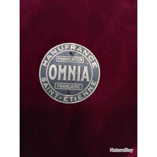 belle plaque ancienne en mtal " OMNIA "  MANUFRANCE  //  SAINT  ETIENNE