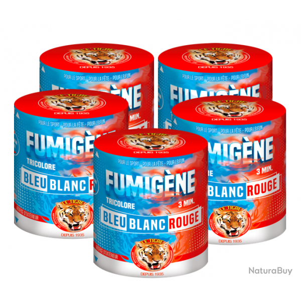 5X Fumigne Tricolore en pot - Bleu/Blanc/Rouge - 3 minutes