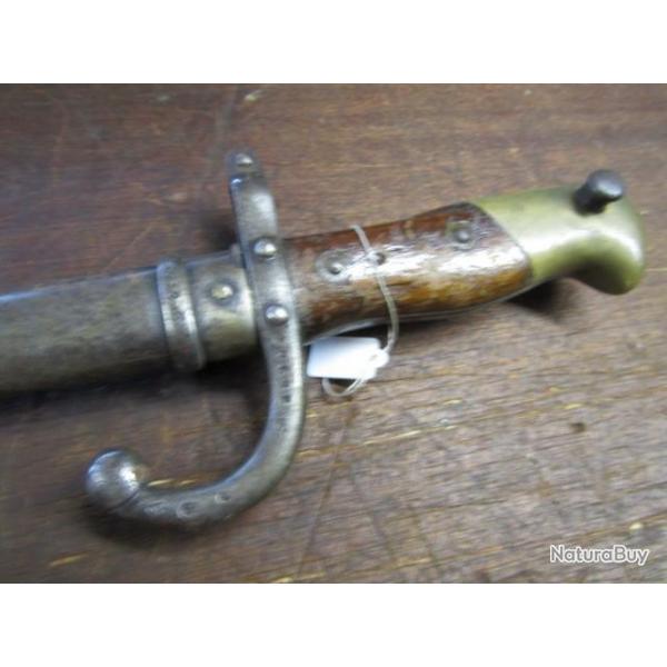 baionnette jus monomatricule fusil Gras fourreau d'origine Manu St Etienne 1879 nombreux poinons