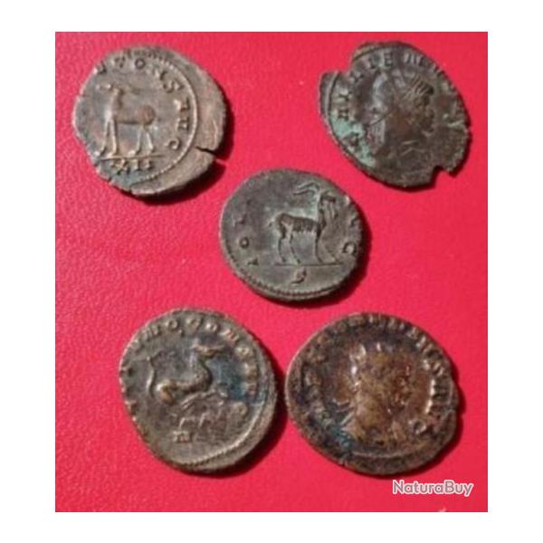 Lot de 5 monnaies romaines