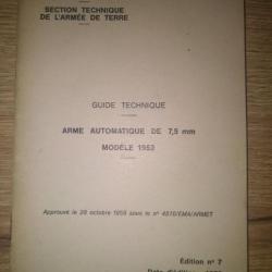 Guide technique AA52 - arme automatique de 7,5 mm modèle 1952 (AA 52 - 1952)