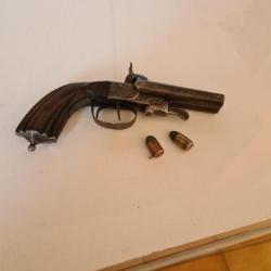 pistolet juxtaposé en calibre12 a broche canon basculant