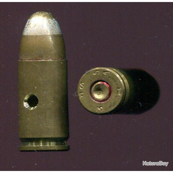 9 mm Parabellum traante militaire Franaise - balle laiton pointe blanche pou MAT 49 et MAC 50