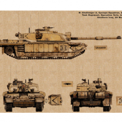 Affiche, poster vintage de char de guerre! taille 42x30cm modèle 1