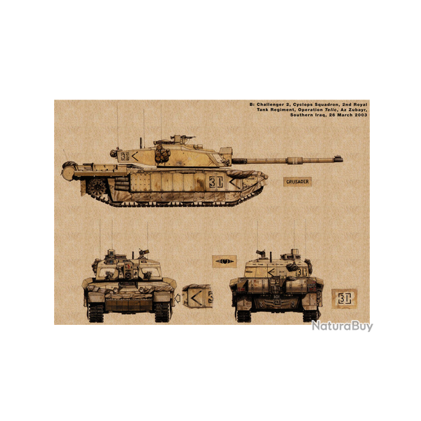 Affiche, poster vintage de char de guerre! taille 42x30cm modle 1